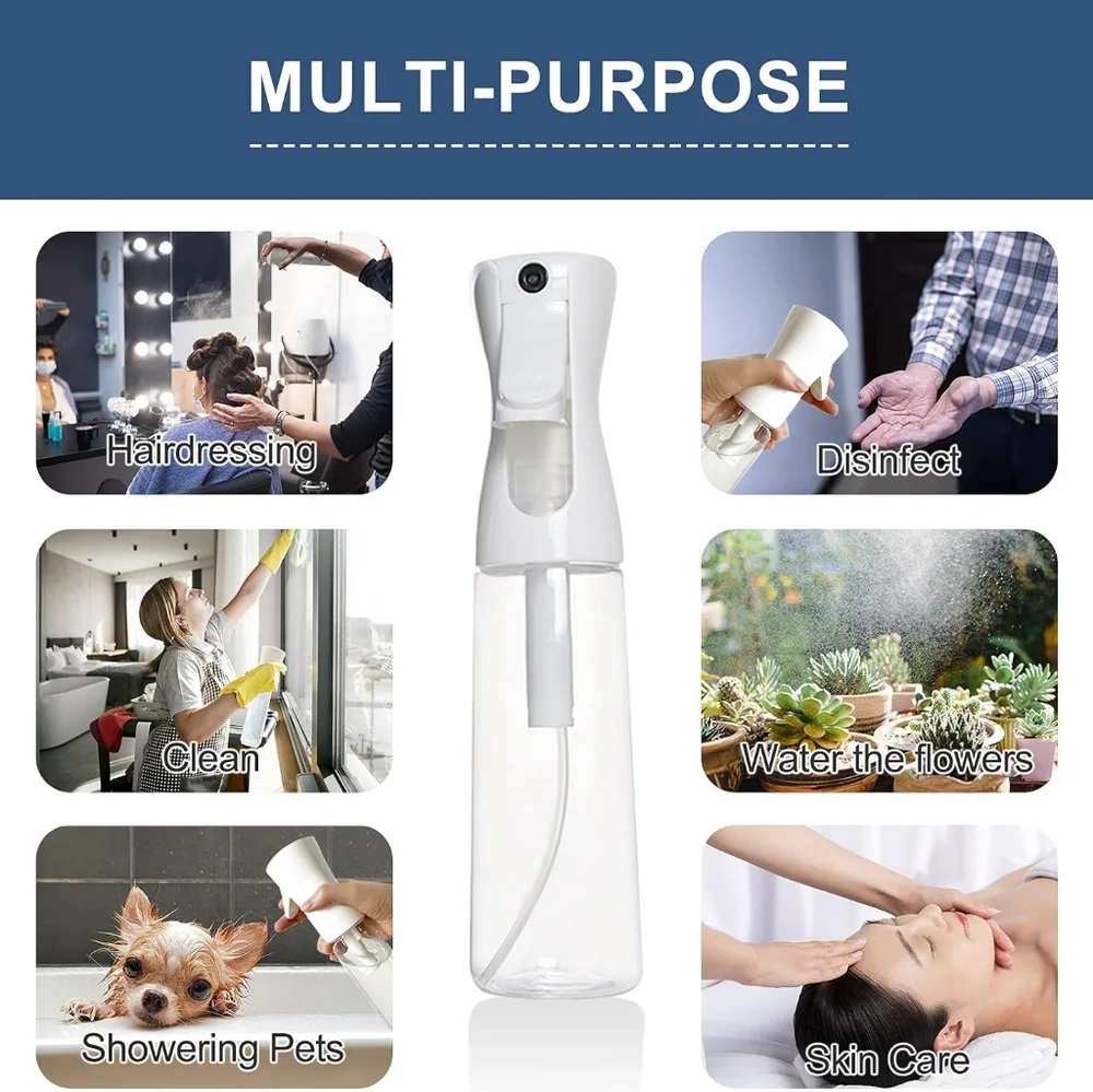 Seeress Continous White Clear Mist Spray Bottle, Bundle of 2, New In Box